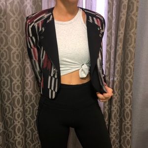 BCBG | striped cropped blazer, XXS